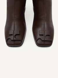 Reedition stretch leather effect ankle Boots - Bark