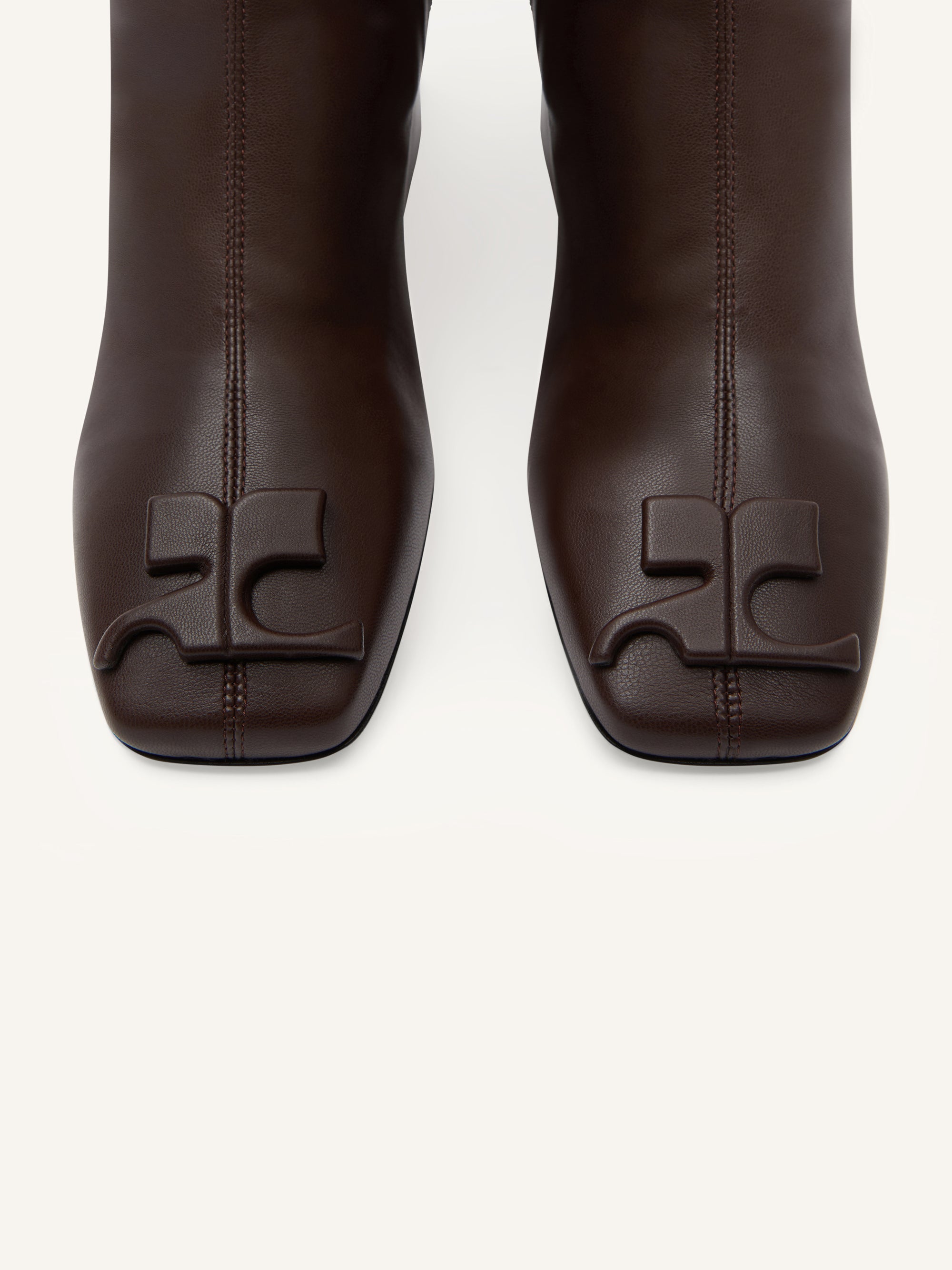 Reedition stretch leather effect ankle Boots - Bark