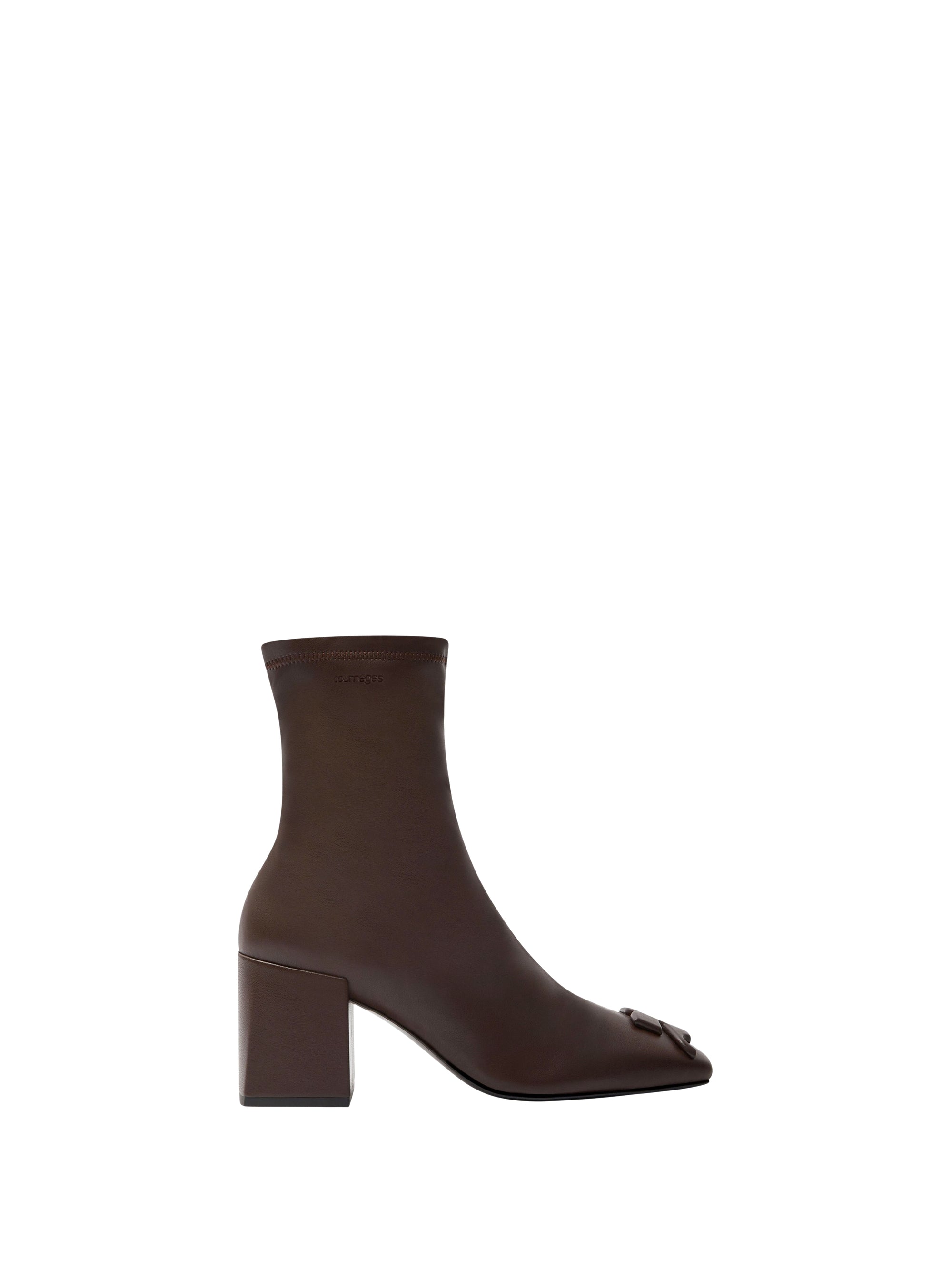Reedition stretch leather effect ankle Boots - Bark