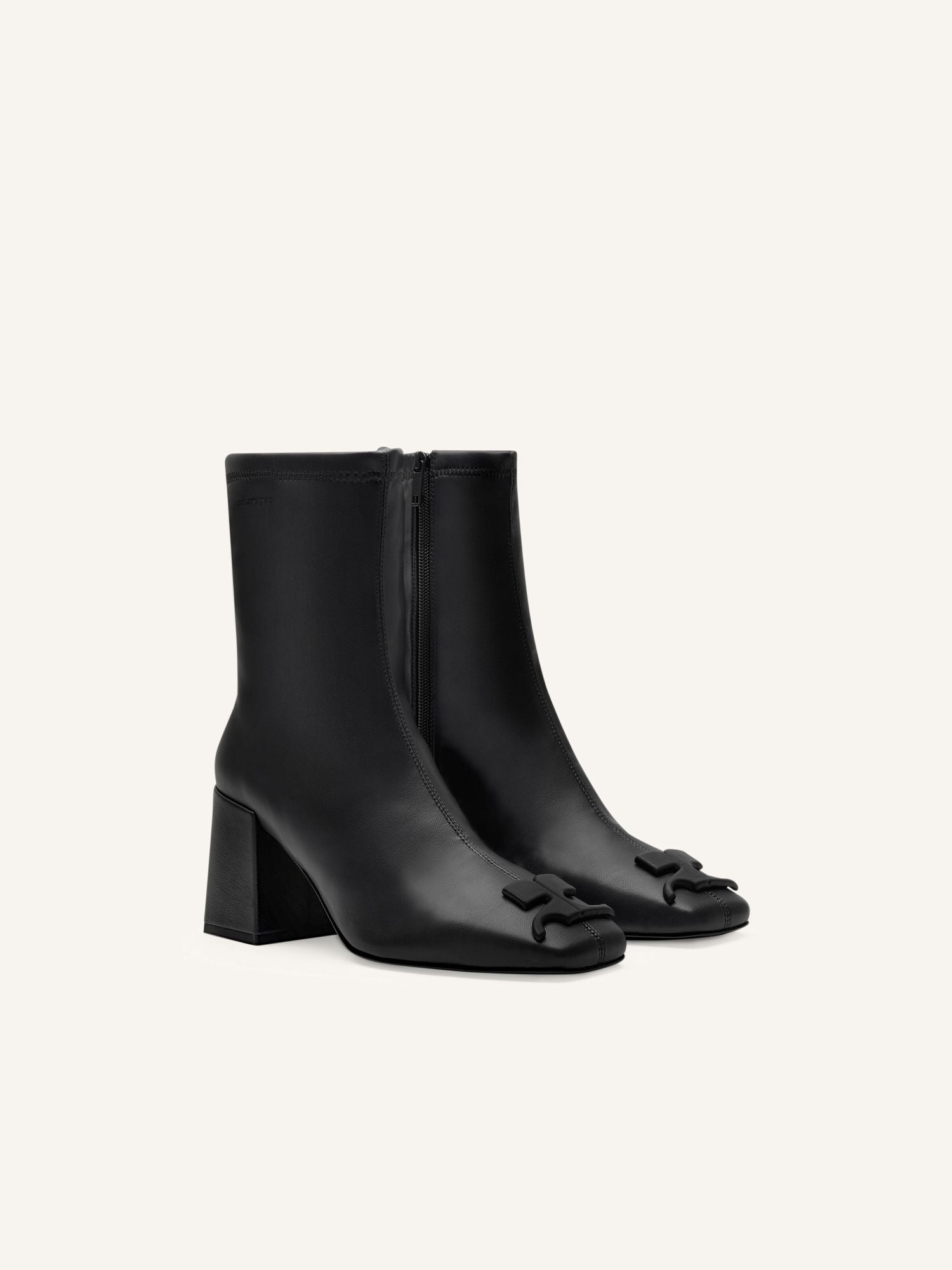 Reedition stretch leather effect ankle Boots - Black
