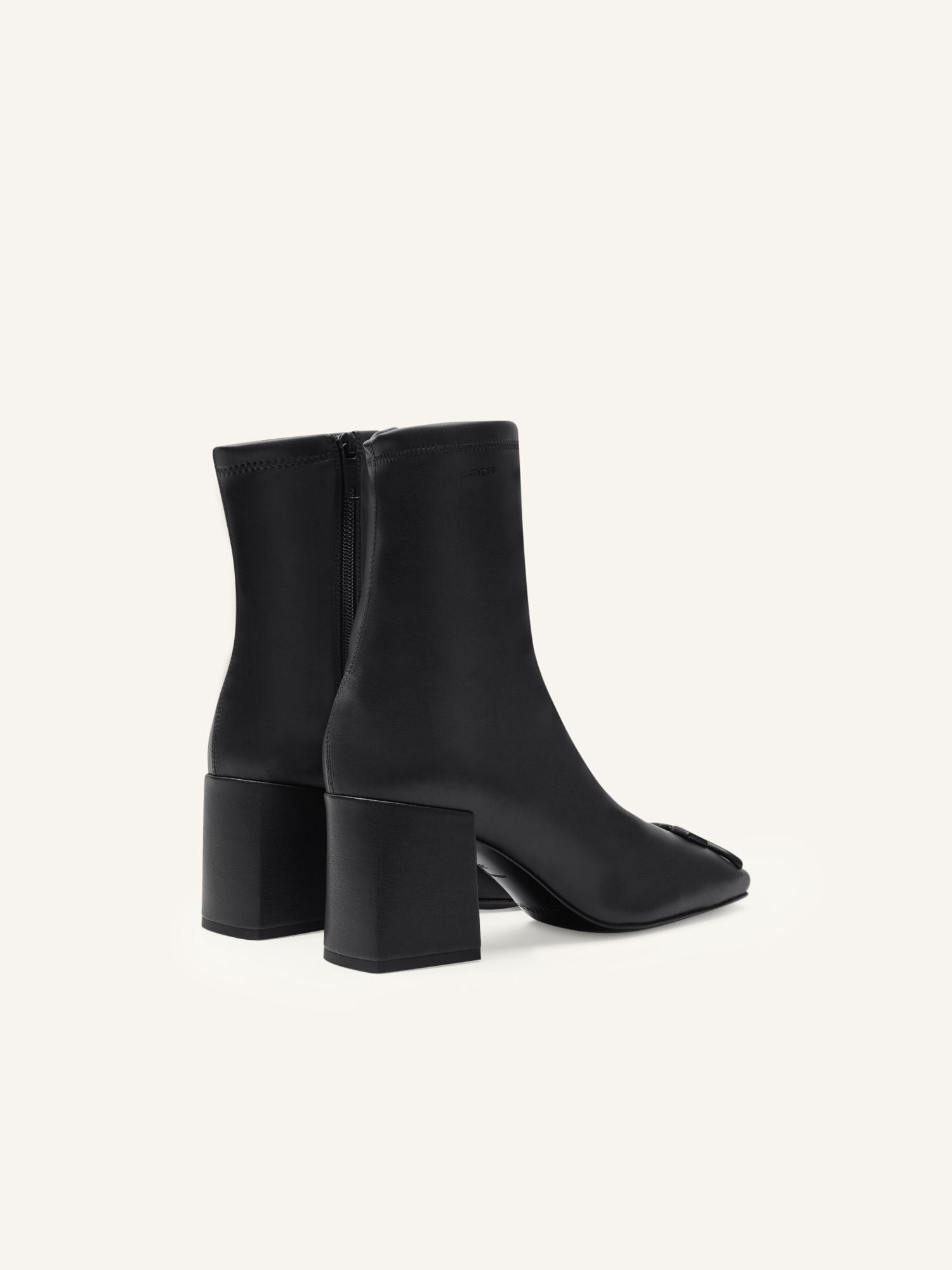 Reedition stretch leather effect ankle Boots - Black