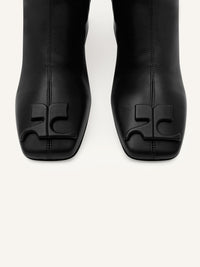 Reedition stretch leather effect ankle Boots - Black