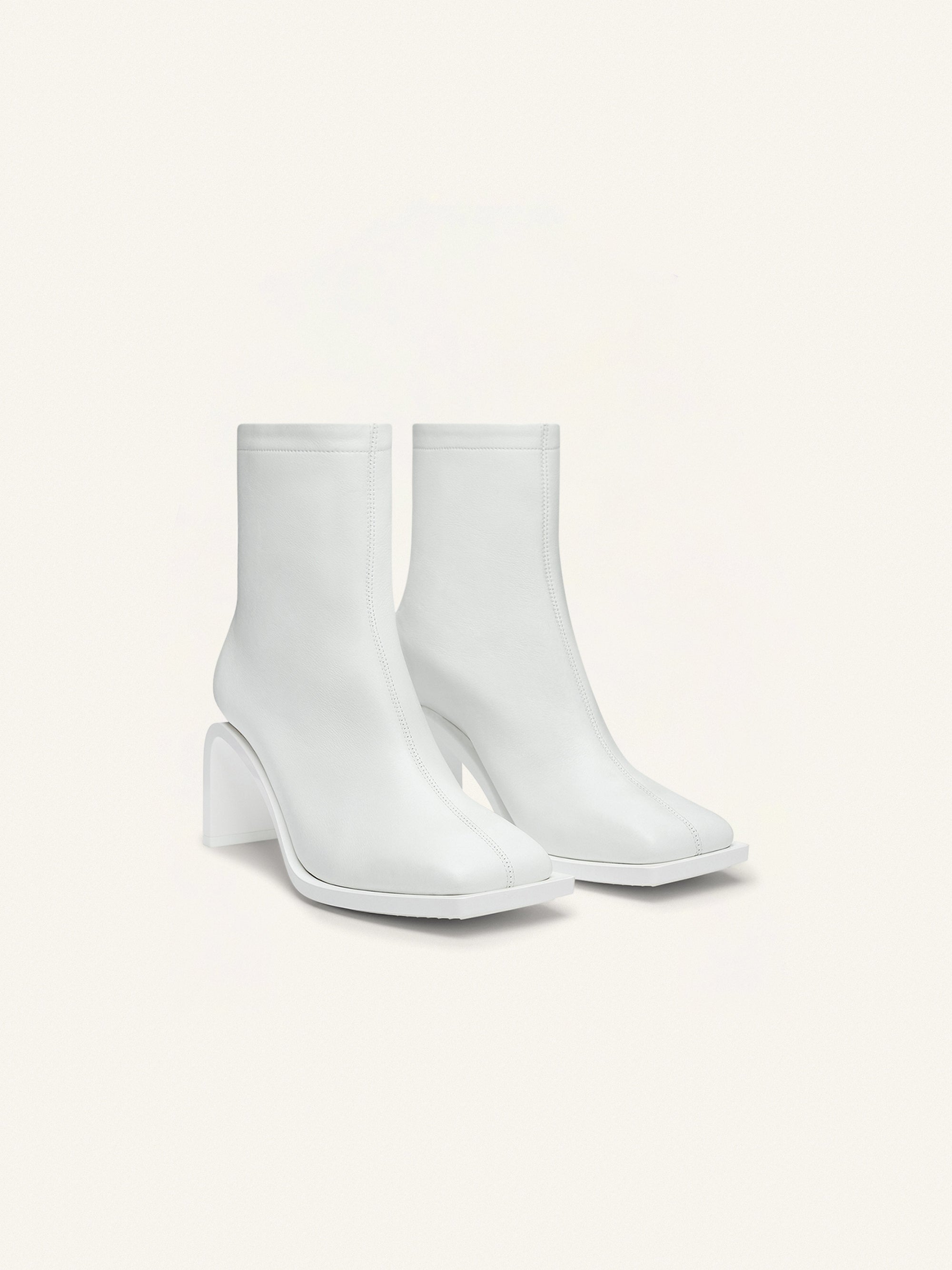 Stream zipped leather ankle Boots - Heritage White