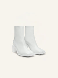 Stream zipped leather ankle Boots - White