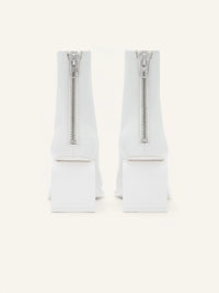 Stream zipped leather ankle Boots - White