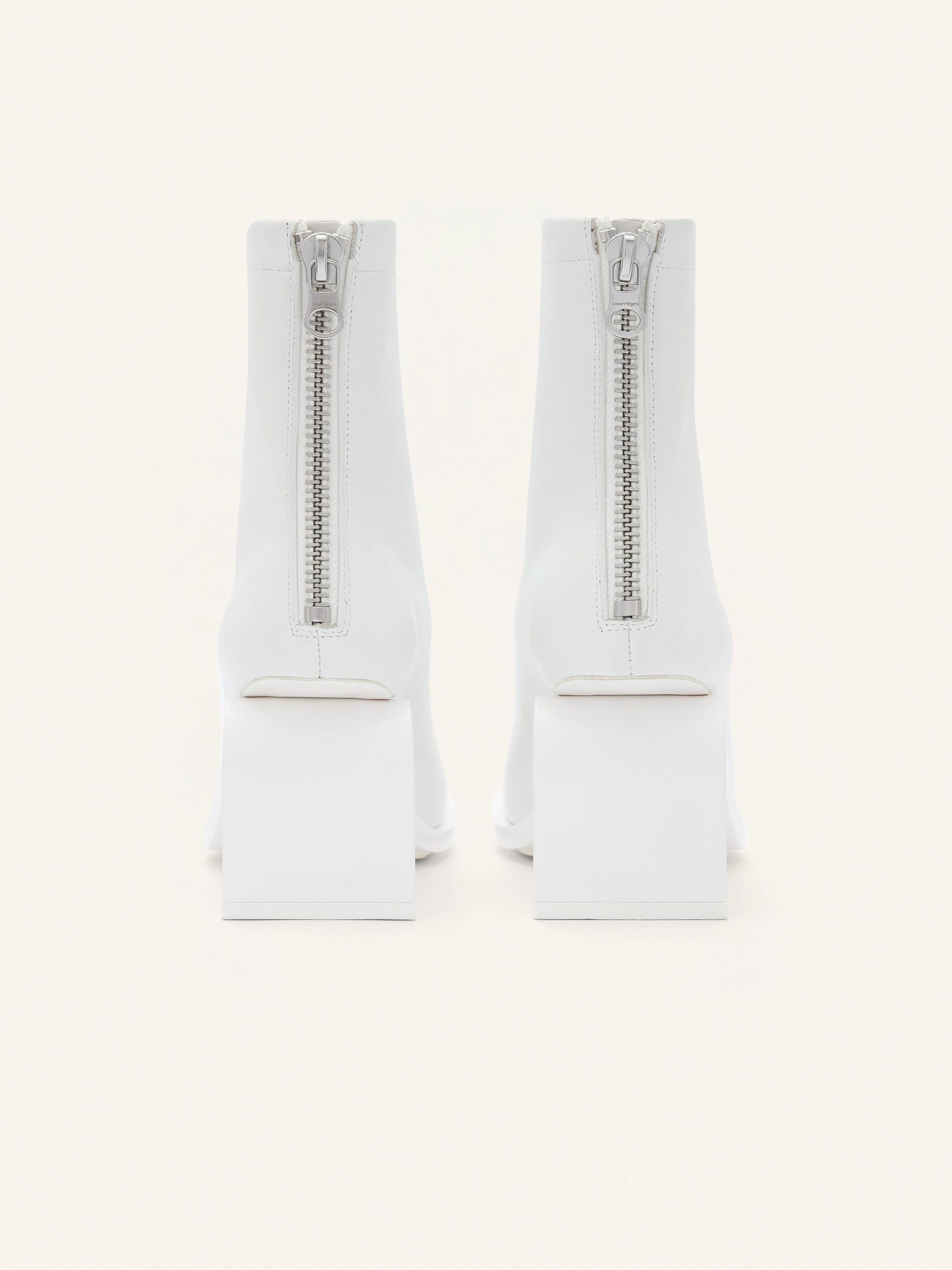 Stream zipped leather ankle Boots - Heritage White