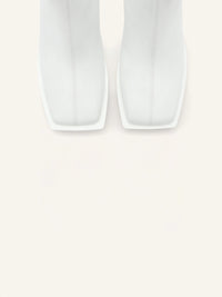 Stream zipped leather ankle Boots - White