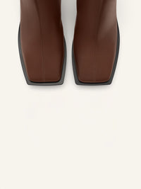 Stream zipped leather ankle Boots - Brown
