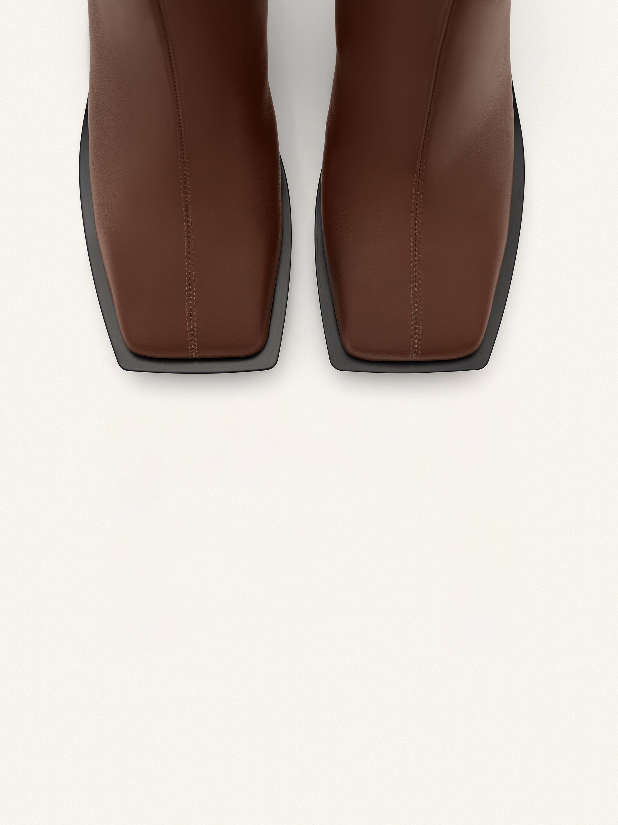 Stream zipped leather ankle Boots - Acajou