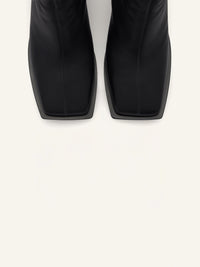 Stream zipped leather ankle Boots - Black
