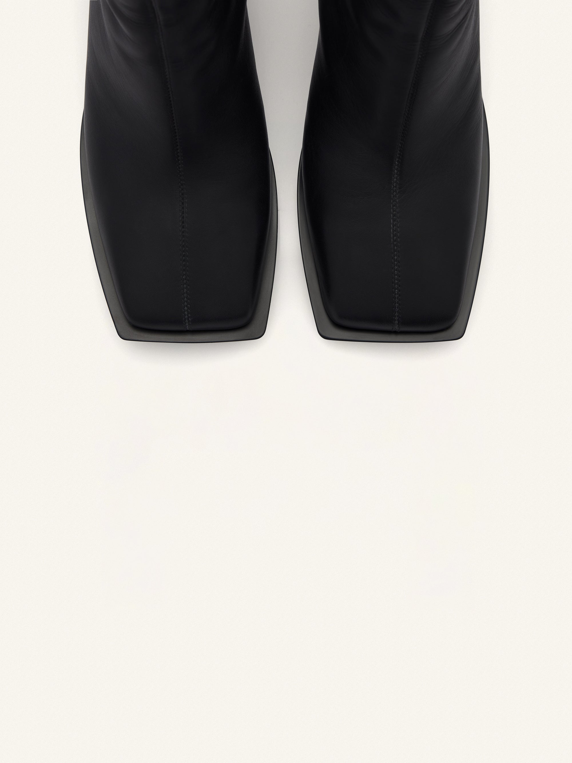 Stream zipped leather ankle Boots - Black