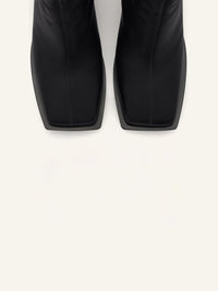 Stream zipped leather ankle Boots - Black