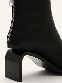 Stream zipped leather ankle Boots - Black