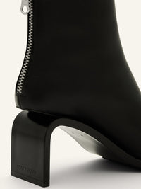 Stream zipped leather ankle Boots - Black