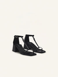 Croco effect Sandals - Black