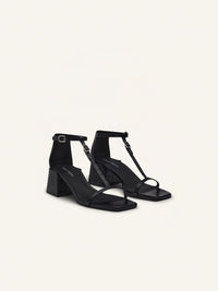 Croco effect leather Sandals - Black