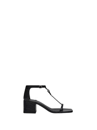 Croco effect leather Sandals - Black