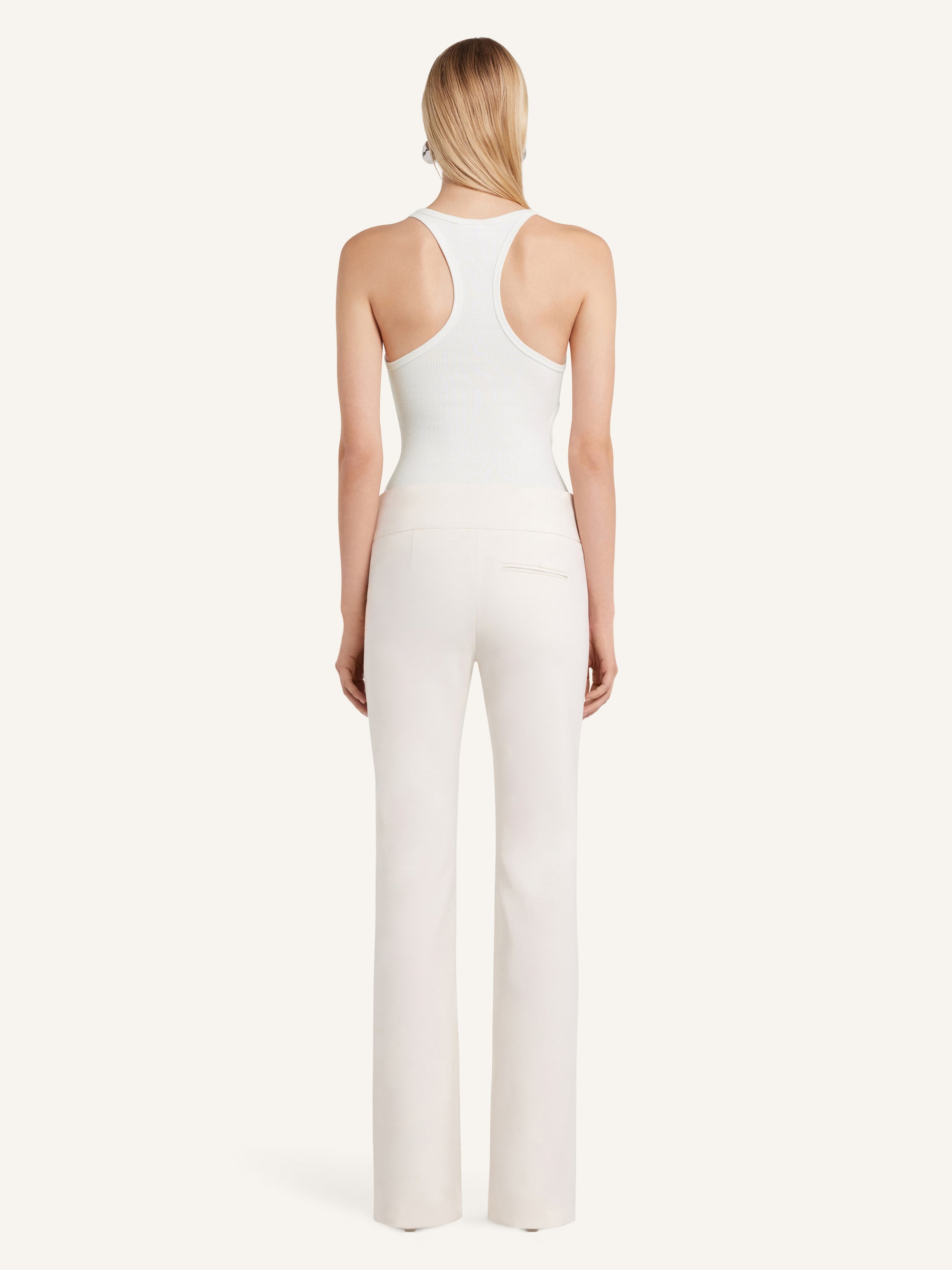 Twist 90's rib tank Top - Heritage White