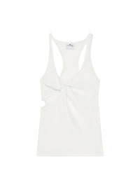 Twist 90's rib tank Top - Heritage White