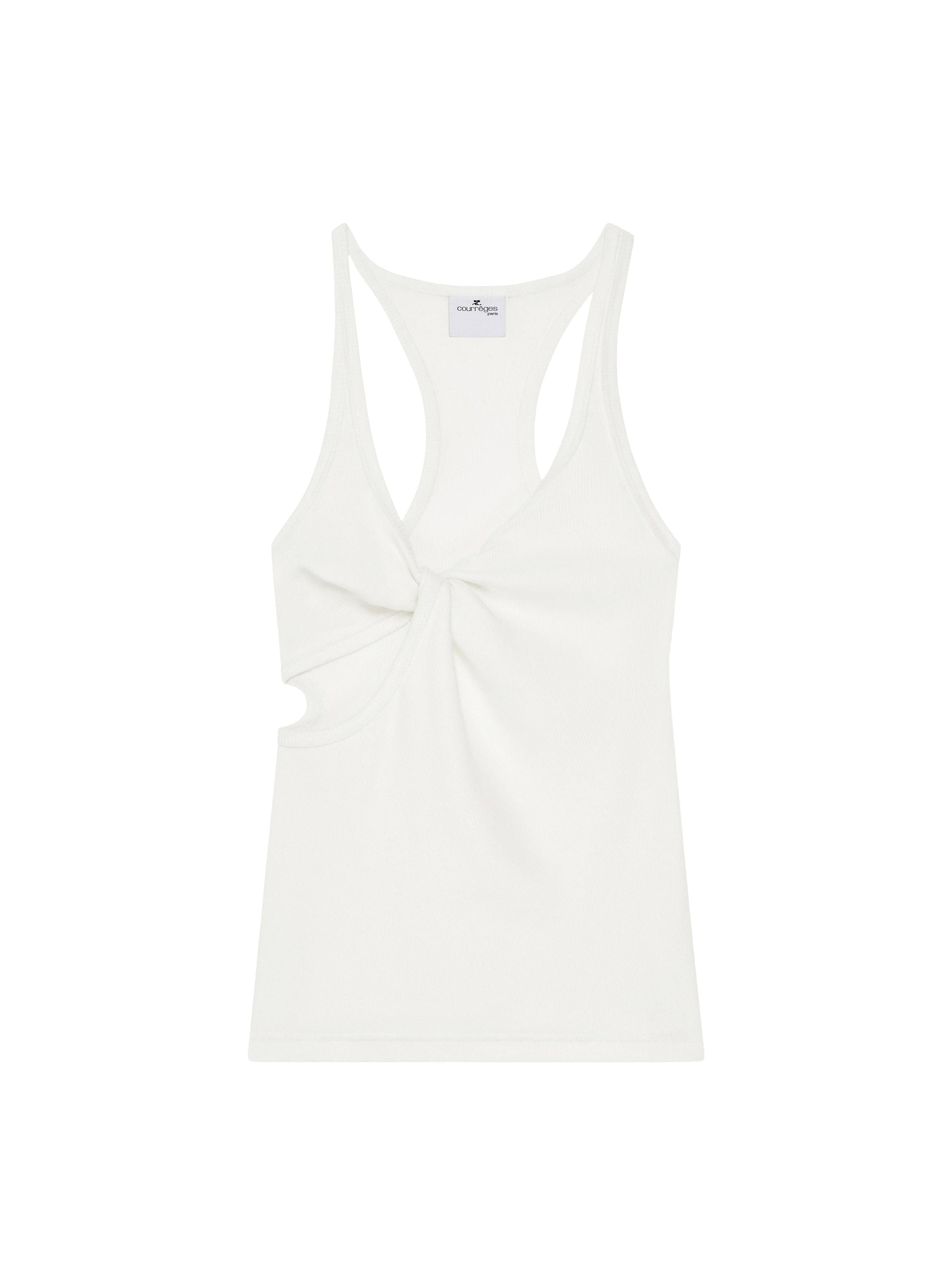 Twist 90's rib tank Top - Heritage White