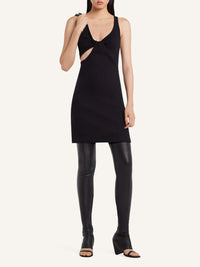 Twist 90's rib Dress - Black