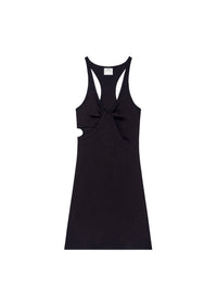 Twist 90's rib Dress - Black