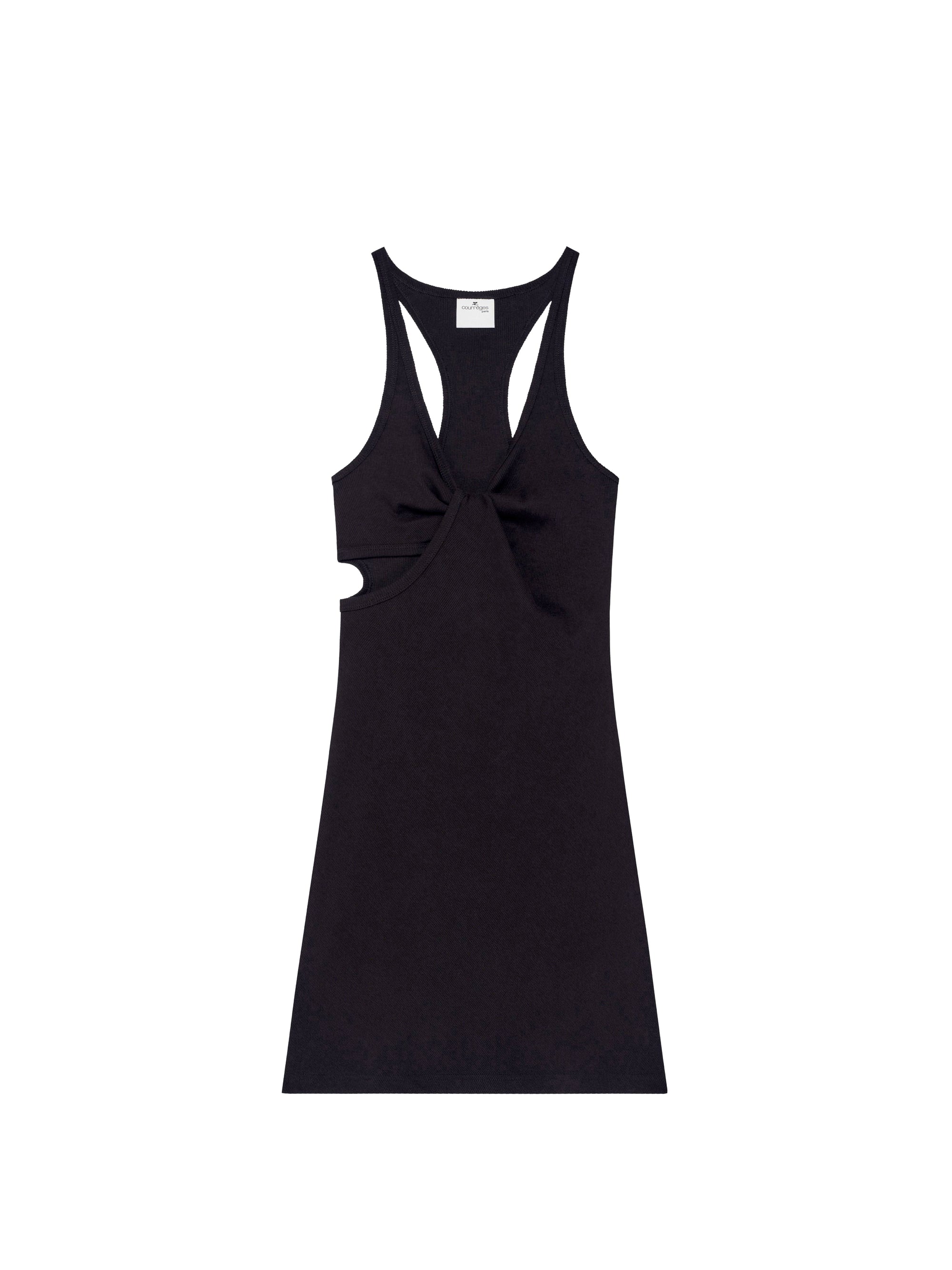 Twist 90's rib Dress - Black