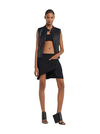 City shadow leather Vest - Black
