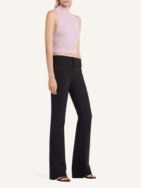 Mockneck light rib croppedped Top - Salt Pink