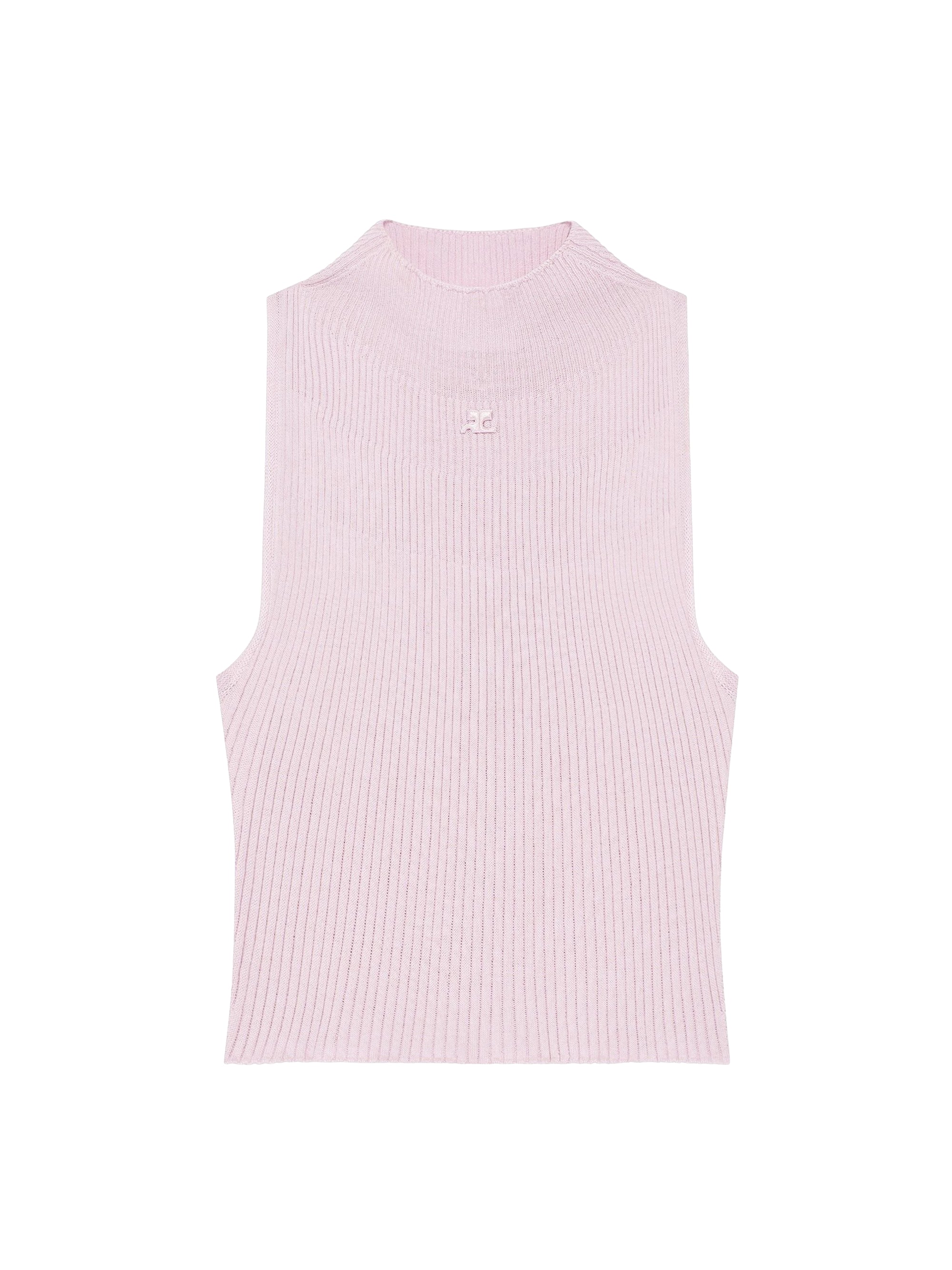 Mockneck light rib croppedped Top - Salt Pink