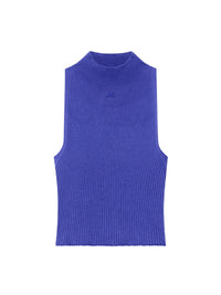 Mockneck light rib croppedped Top - Saphir
