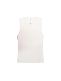 Sleeveless aura tulle Top - Brown