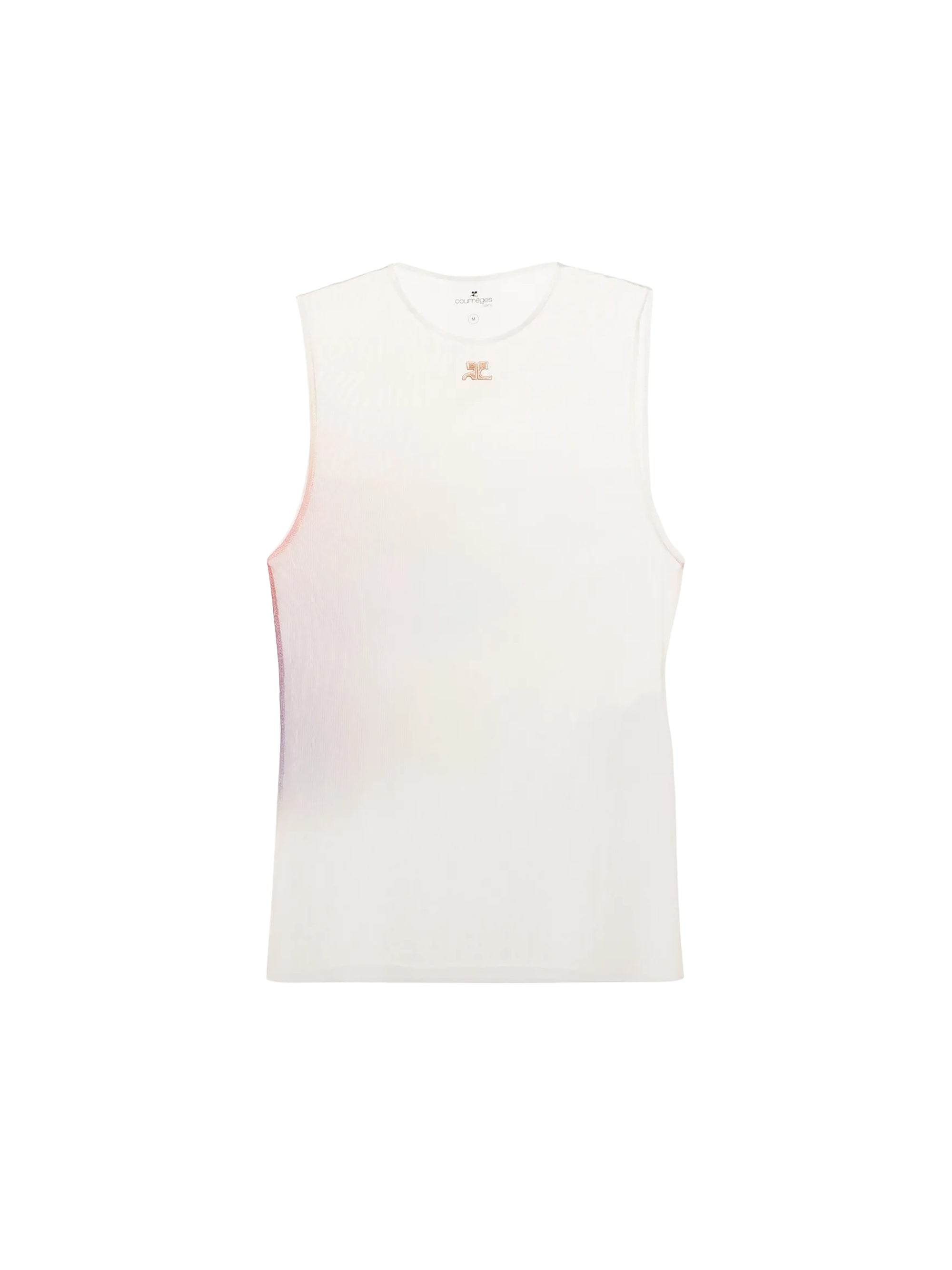 Sleeveless aura tulle Top - Brown