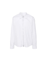 Zipped poplin Shirt - White