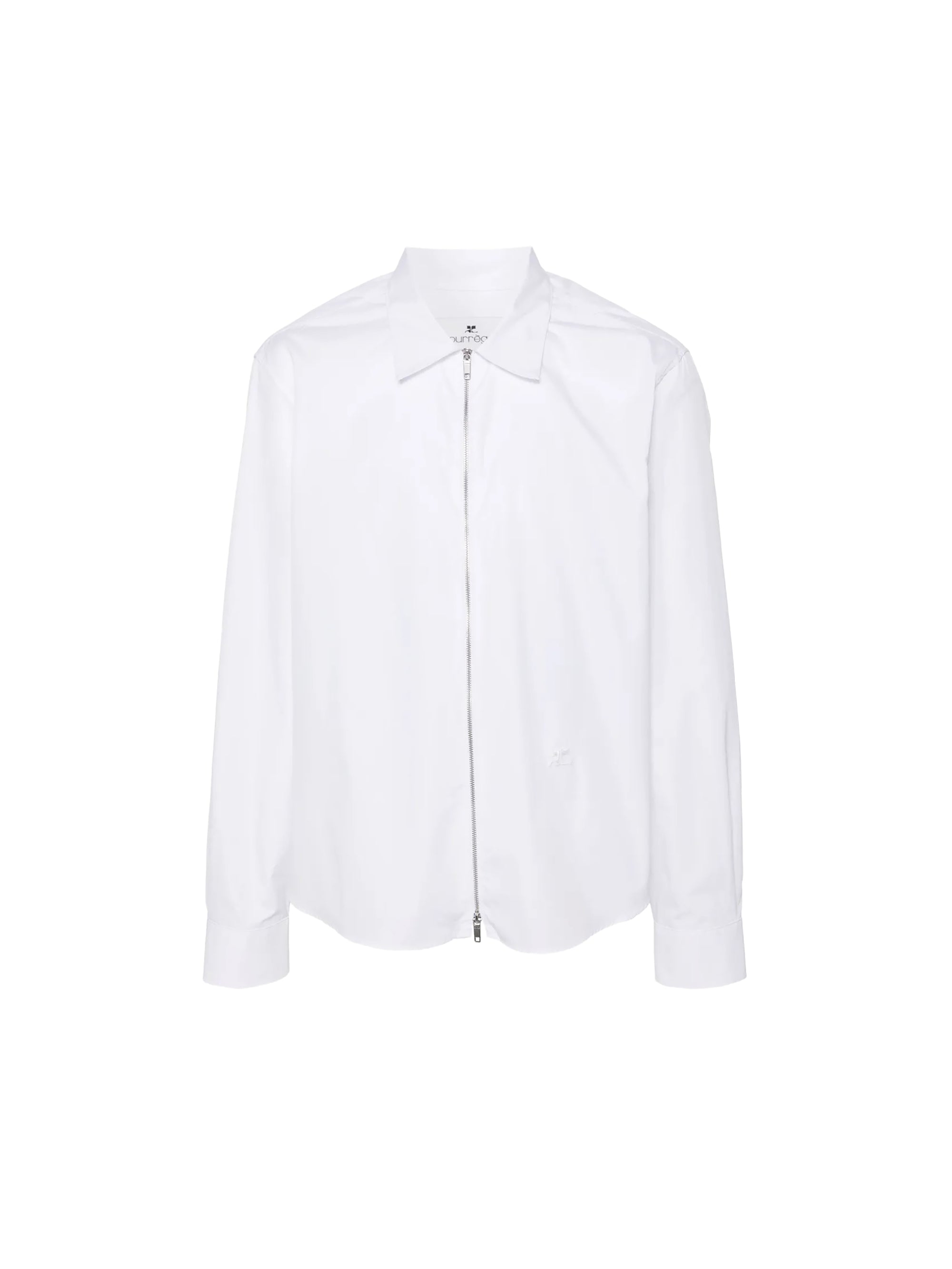 Zipped poplin Shirt - White