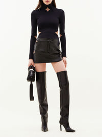 Diamond vinyl Skirt - Black