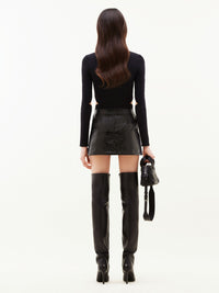 Diamond vinyl Skirt - Black