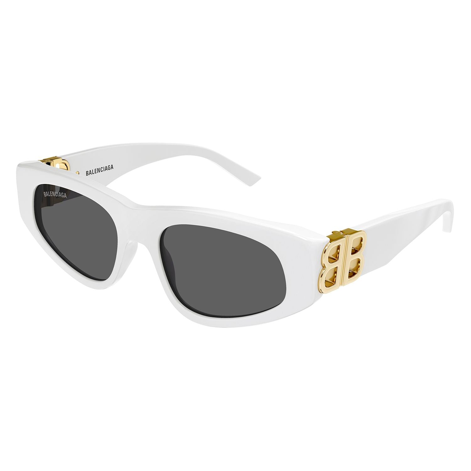 BB0095S White recycled acetate Sunglasses - Shiny White