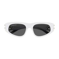 BB0095S White recycled acetate Sunglasses - Shiny White
