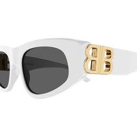 BB0095S White recycled acetate Sunglasses - Shiny White
