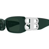 BB0096S Green recycled acetate Sunglasses - Shiny Dark Green