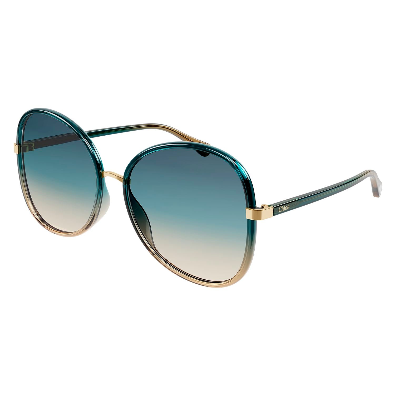 CH0030S Green injection Sunglasses - Shiny Gradient Transparent Green