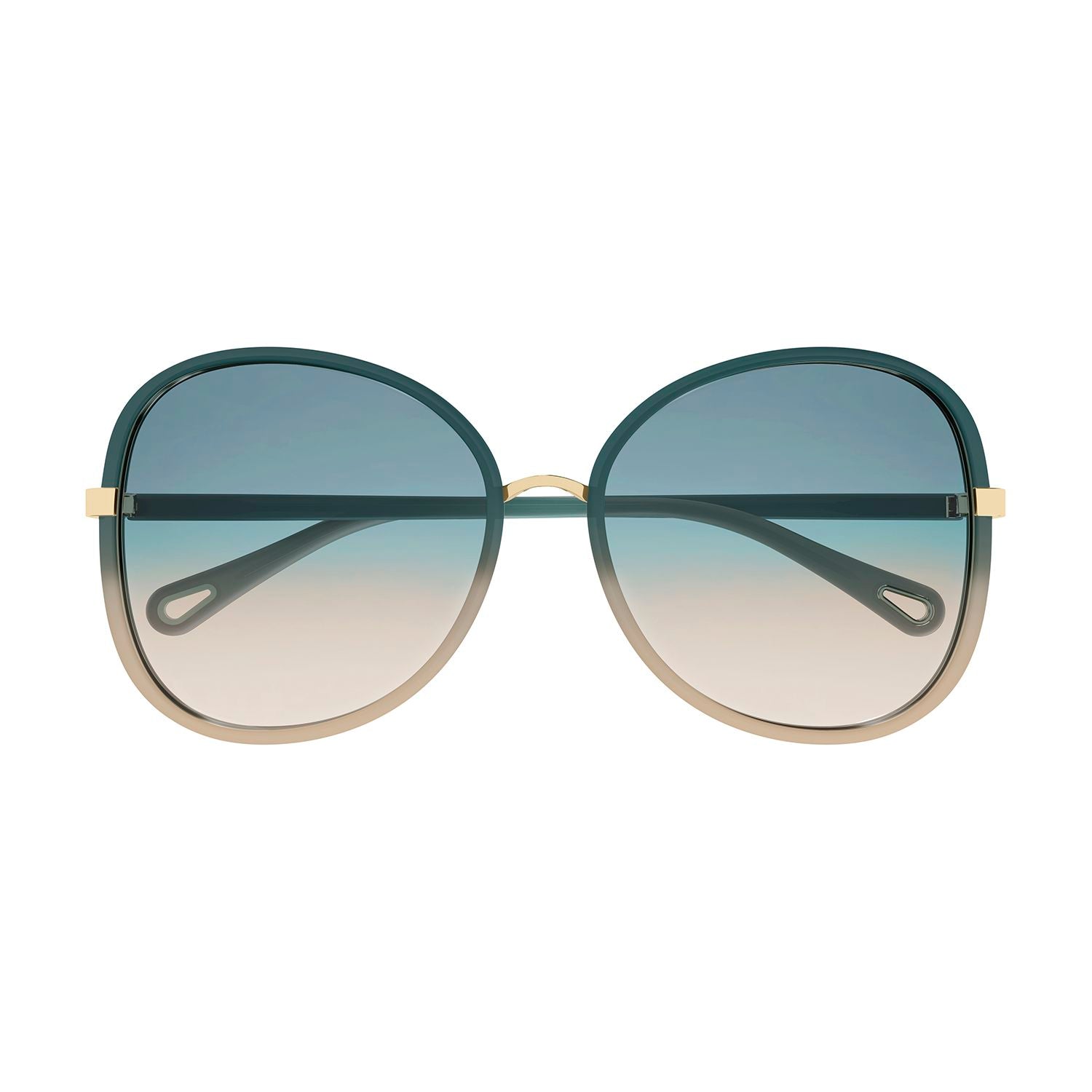 CH0030S Green injection Sunglasses - Shiny Gradient Transparent Green