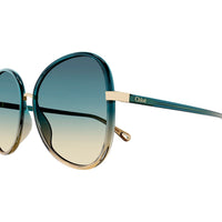 CH0030S Green injection Sunglasses - Shiny Gradient Transparent Green