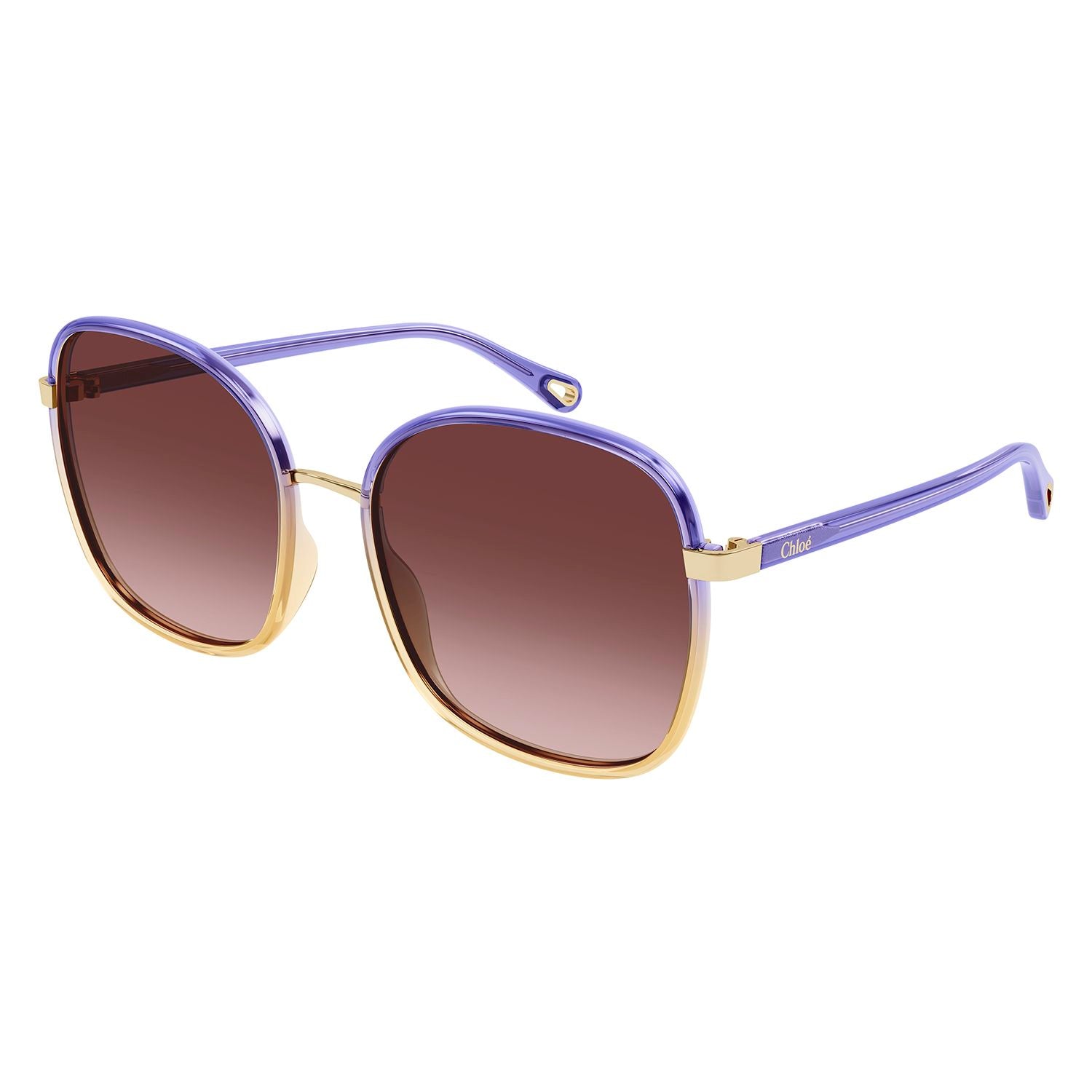 CH0031S Violet bio injection Sunglasses - Shiny Gradient Transparent Violet