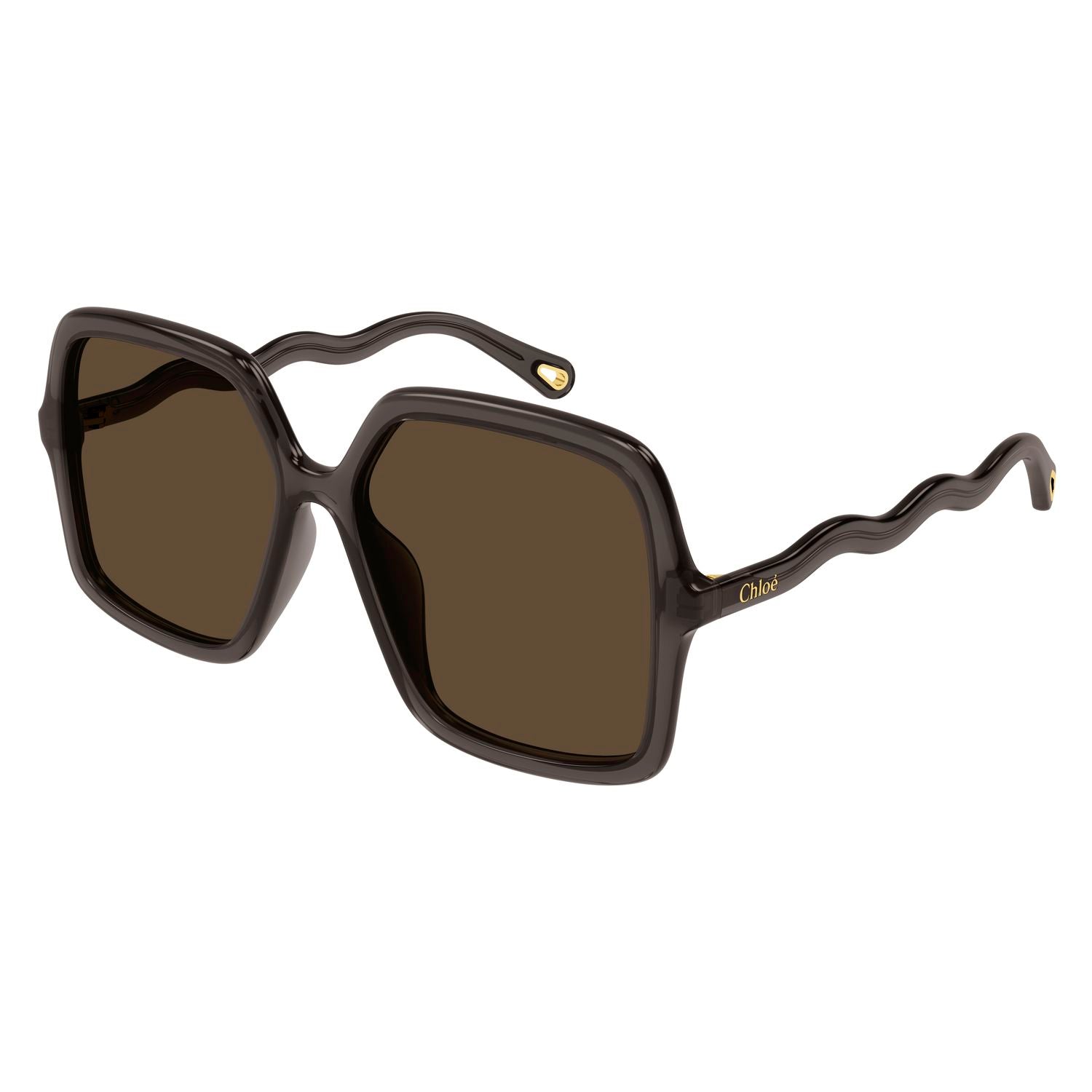 CH0086SA Grey recycled acetate Sunglasses - Shiny Transparent Grey
