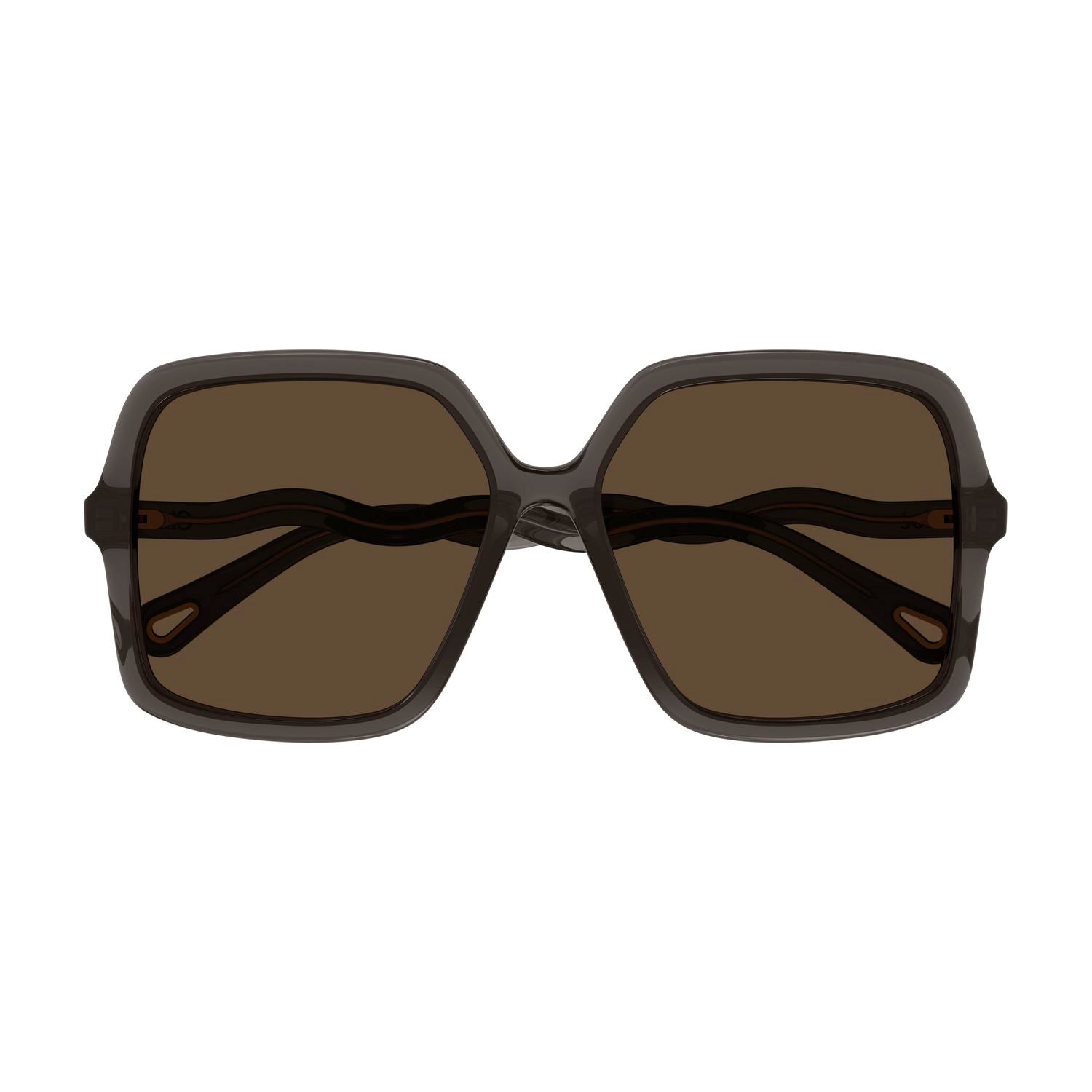 CH0086SA Grey recycled acetate Sunglasses - Shiny Transparent Grey
