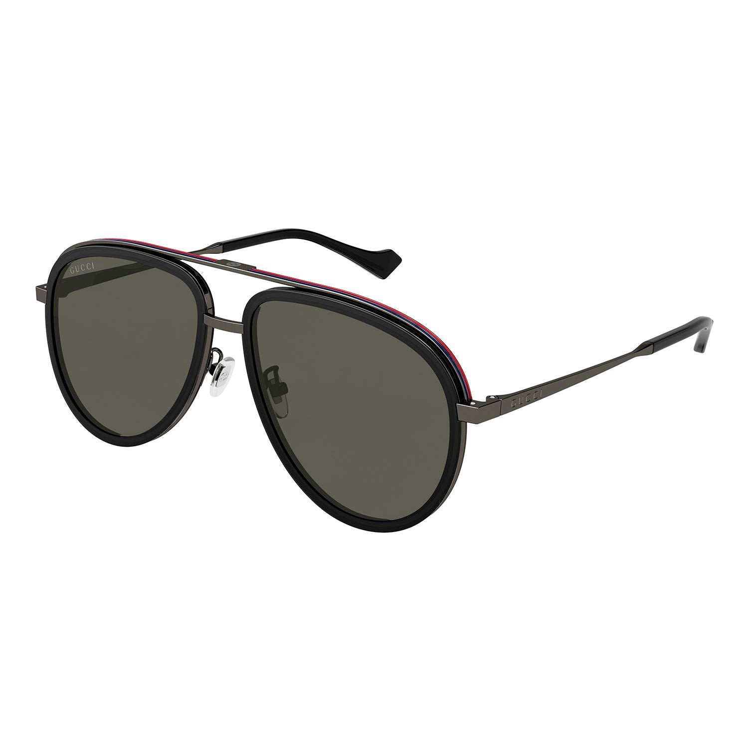 GG1097S Black metal Sunglasses - Shiny Black & Dark Ruthenium