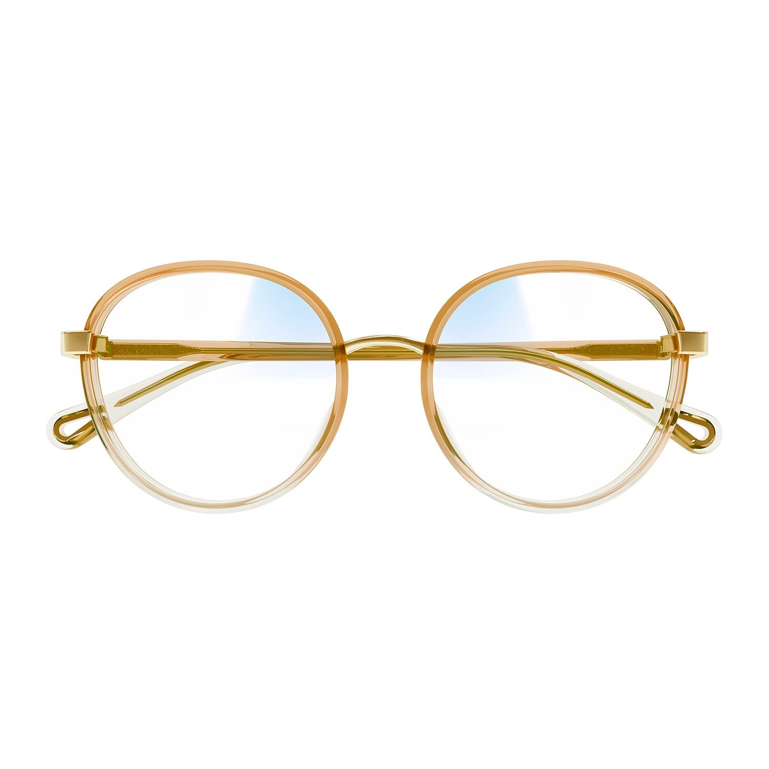 CH0033S Orange injection Sunglasses - Shiny Gradient Trasparent & Apricot