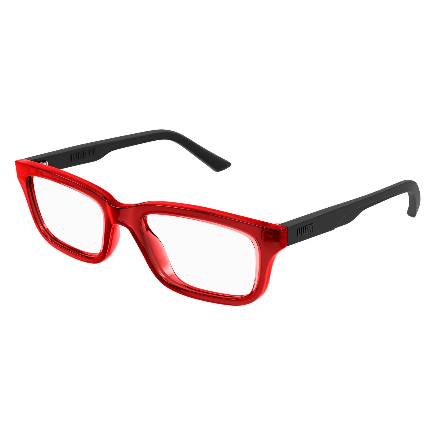 PJ0068O Red recycled acetate Optical Frames - Shiny Transparent Red